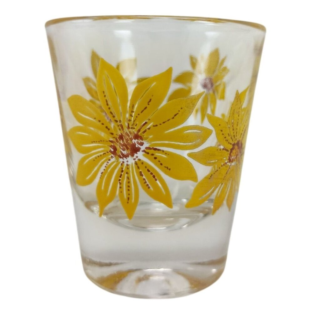 Daisy Pattern Shot Glass MCM Vintage